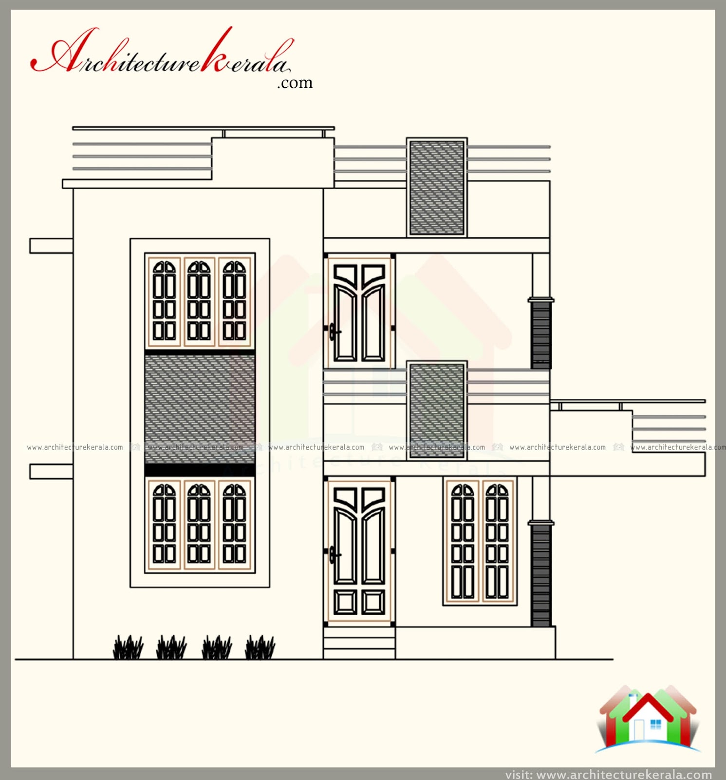  3  BEDROOM  HOUSE  PLAN  AND MODERN STYLE ELEVATION  