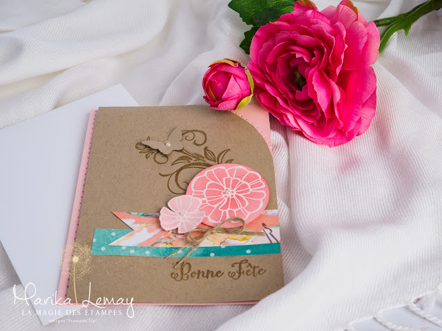 Carte avec le jeu Falling flowers Stampin, Up!