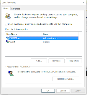 properties user account windows