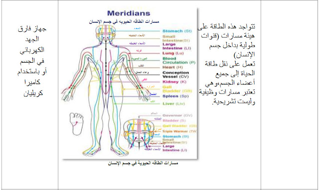 أنواع الطاقات المختلفة داخل جسم الإنسان (الطاقة الكهروحيوية)