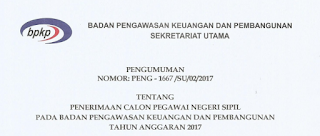 Penerimaan CPNS Terbaru Badan Pengawasan Keuangan dan Pembangunan