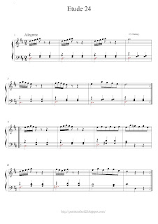 Free piano sheet music of Carl Czerny: Etude 24