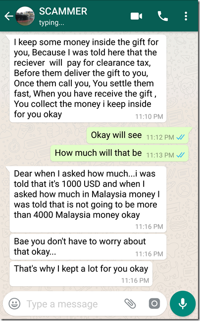 Love Parcel Scam