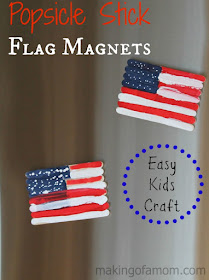 Popsicle Stick Flag Magnets | 20 Crafts for the 4th of July - Independence Day DIYs | directorjewels.com