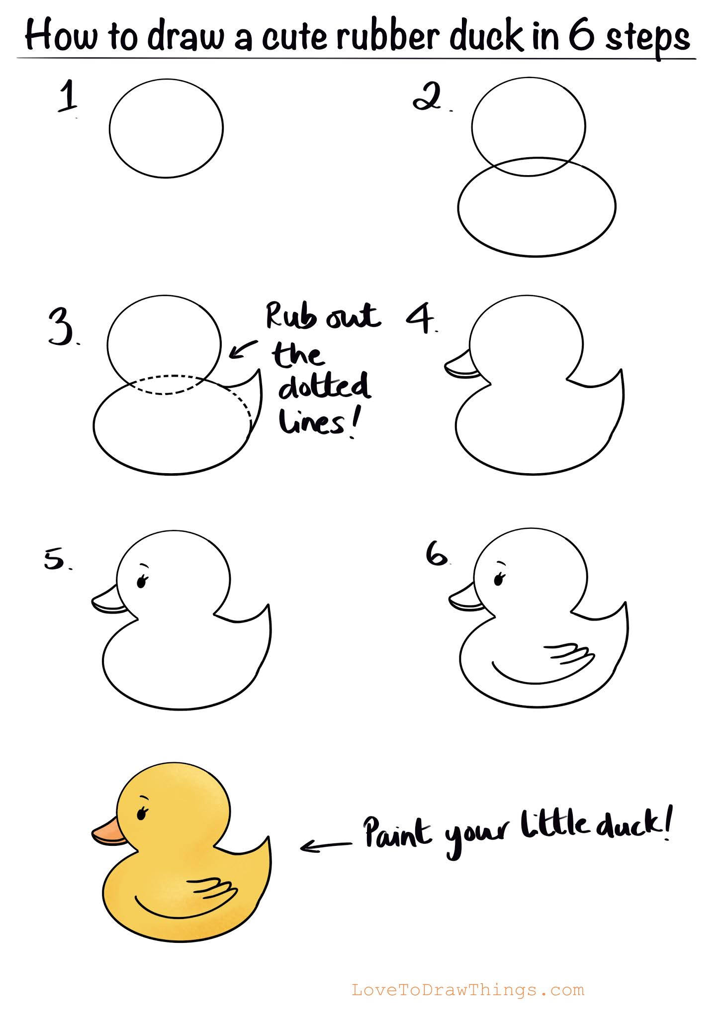 How To Draw A Cute Rubber Ducky - Hamu200