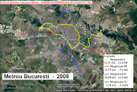 Reteaua de metrou din Bucuresti in anul 2008