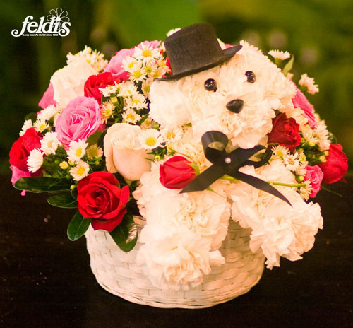 Cachorrito elegante. Mascotas florales.