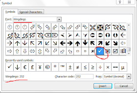 check mark excel
