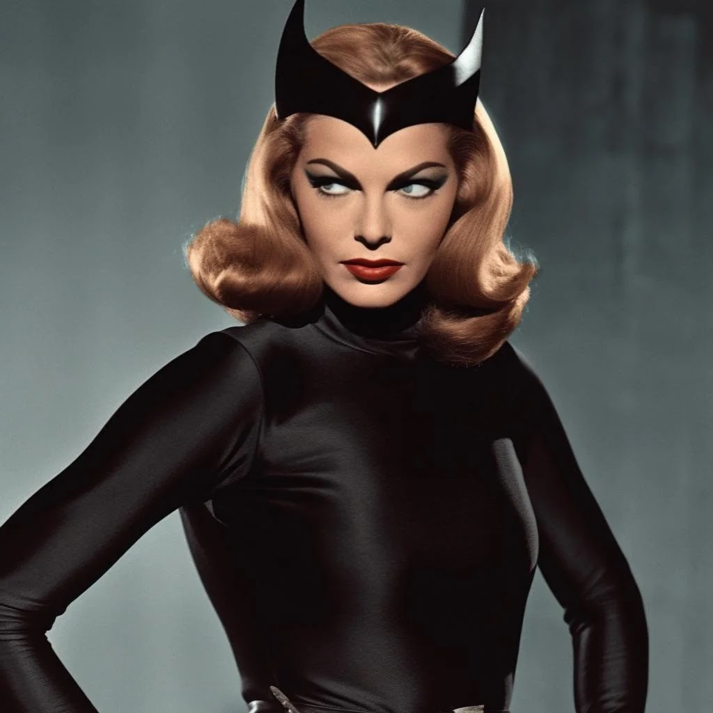 Lauren Bacall como a Viúva Negra