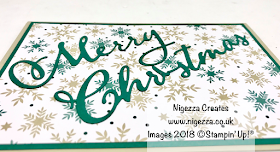 Simple Christmas Card Using Merry Christmas Die & Joyous Noel DSP Nigezza Creates