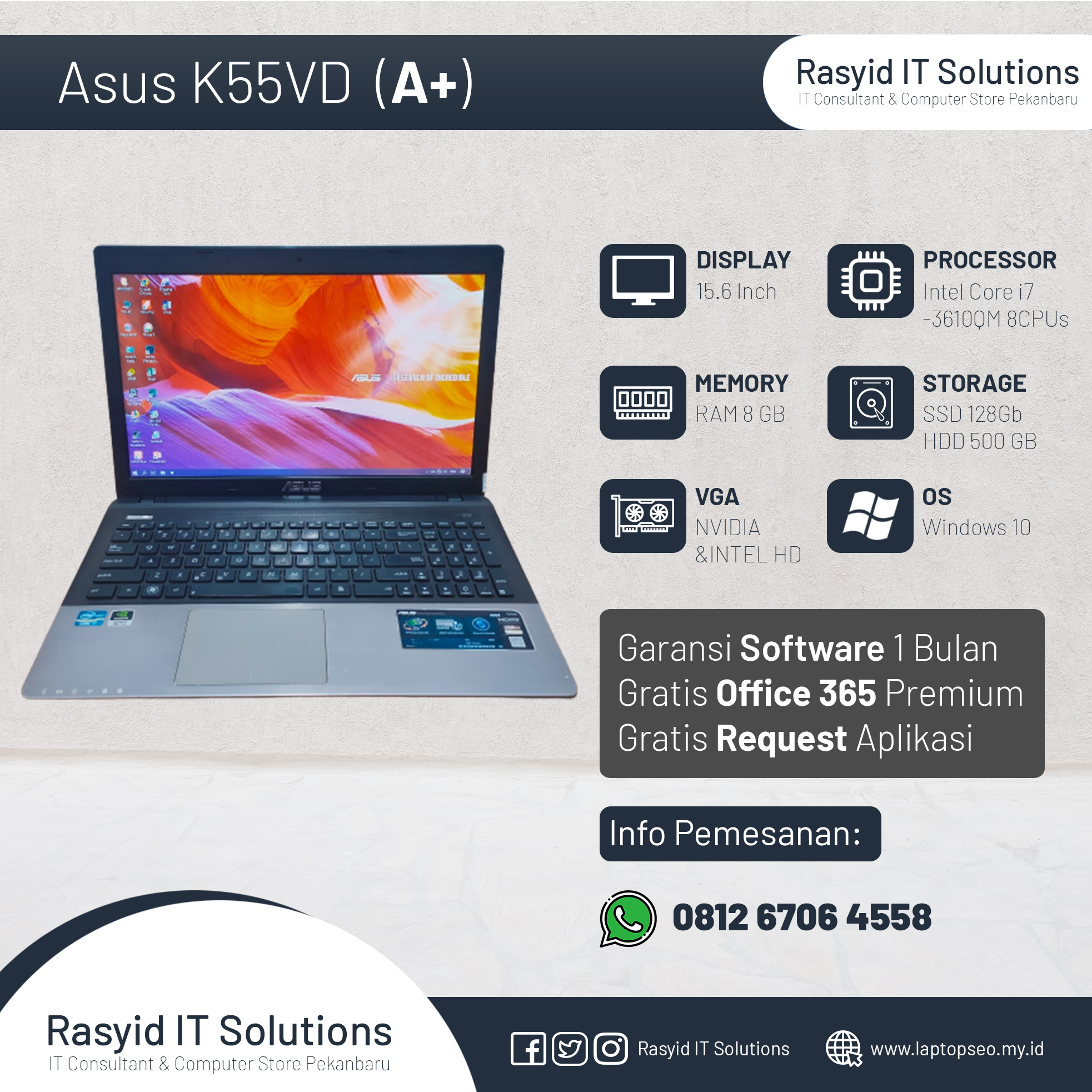 Laptop Asus K55VD Core i7 Dual VGA + SSD