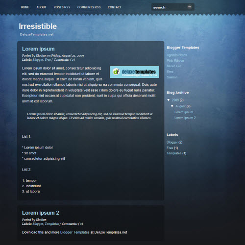 Irresistible,blogger,Templates for blogger
