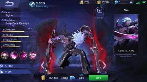 New Hero Martis Ashura King Mobile Legend 