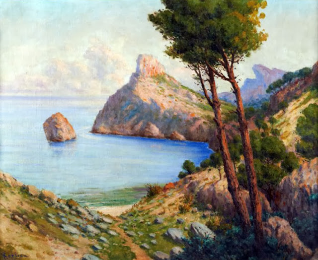   Miguel Forteza Forteza, Paisajes de Mallorca, Mallorca en Pintura, Paisajes de Miguel Forteza Forteza,  Mallorca Pintada, Miguel Forteza Forteza, Pinos en mallorca