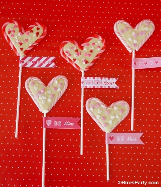 Valentine S Heart Lollipops Using Candy Canes Party Ideas Party Printables Blog
