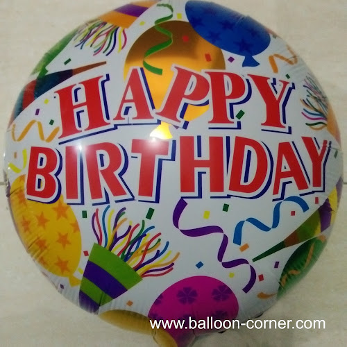 Balon Foil Bulat Motif HAPPY BIRTHDAY / Balon Foil Bulat HBD (05)