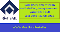 SAIL Recruitment 2016 