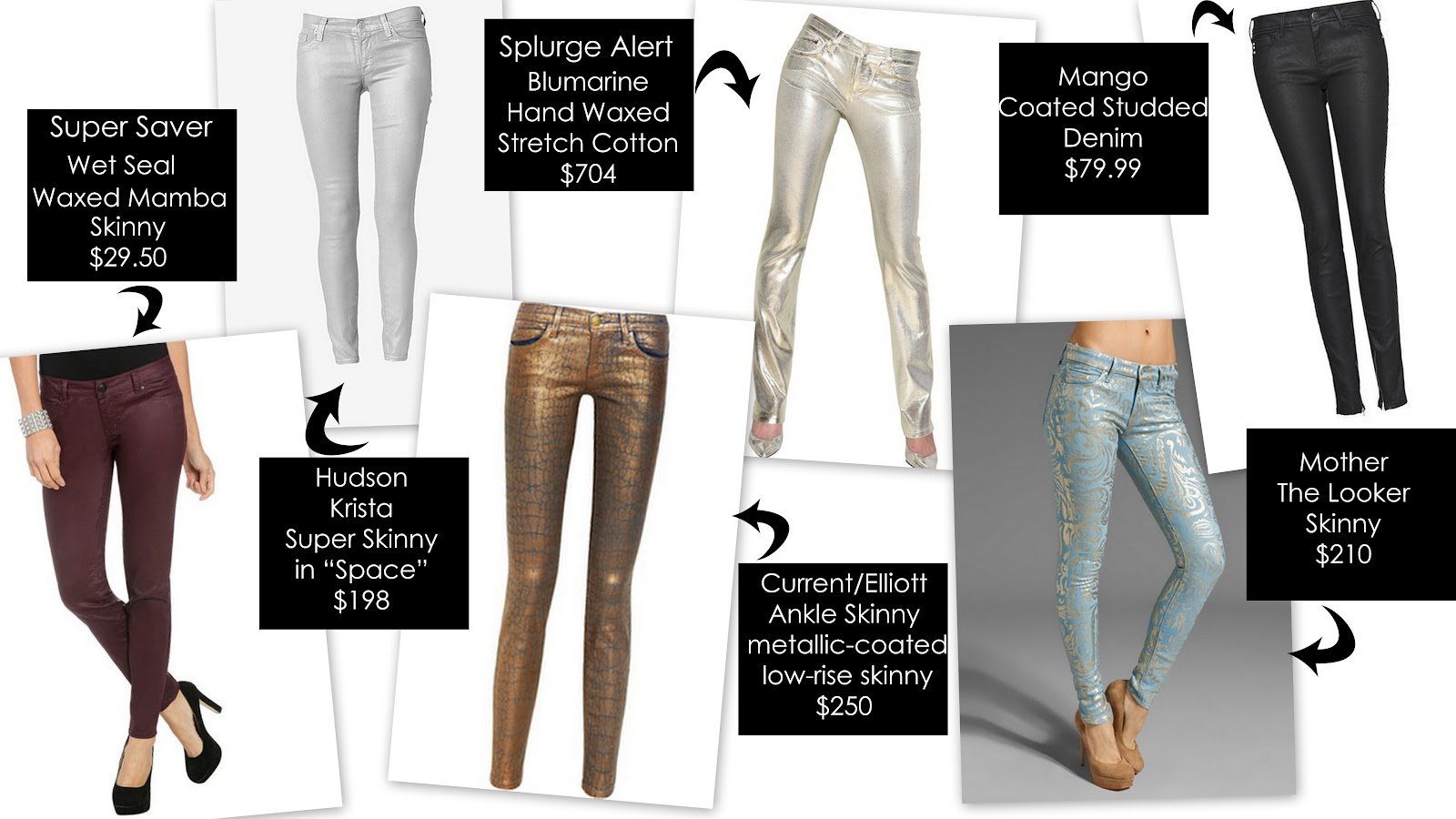 Trend: Metallic/Waxed Denim