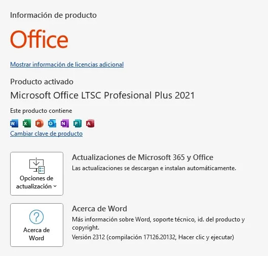 Microsoft Office Professional Plus 2021 Version 2312 Full Español