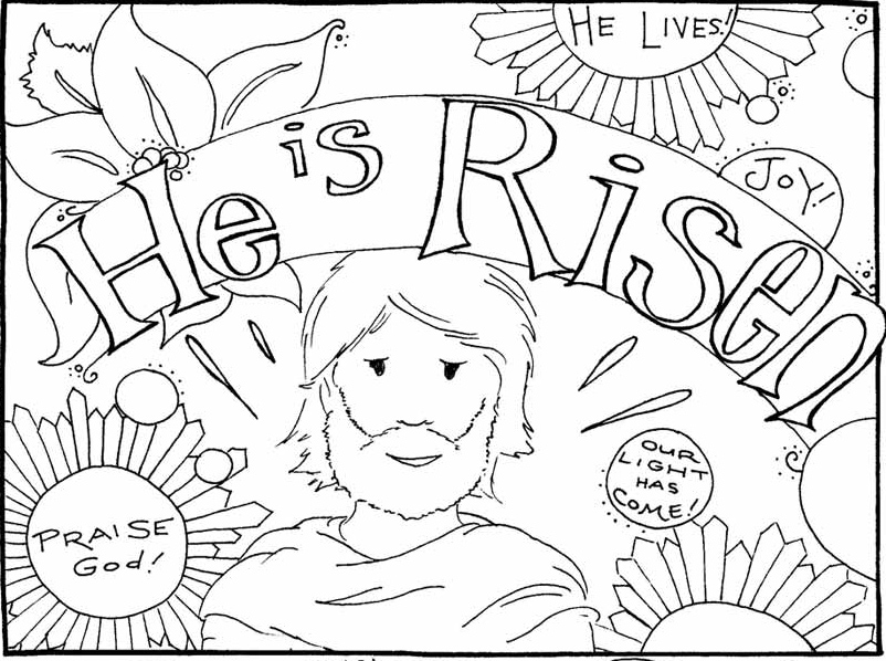 Coloring Pages Jesus Has Risen 1