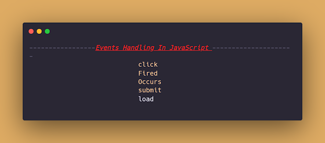 Events Handling In JavaScript