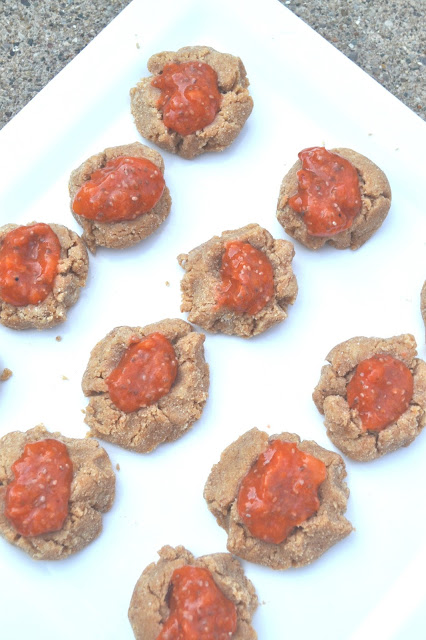 No-Bake Peanut Butter Thumbprint Cookies with Chia Jam