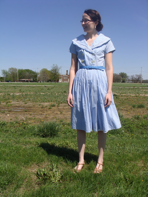 Vintage 1950s Baby Blue Gingham Dress The Way We Wore a vintage 