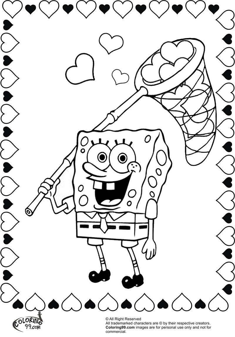 Heart Spongebob Coloring Pages 1