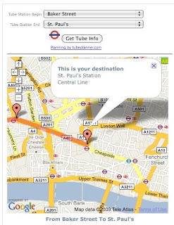 London Tube Widget destination