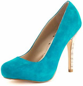 DP Collection Teal Suede Court Shoe