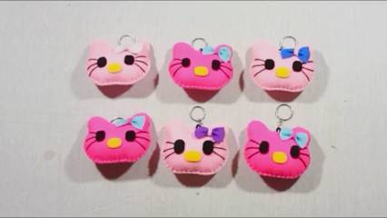 17+ Kerajinan Gantungan Kunci Hello Kitty Dari Kain Flanel, Koleksi Spesial!