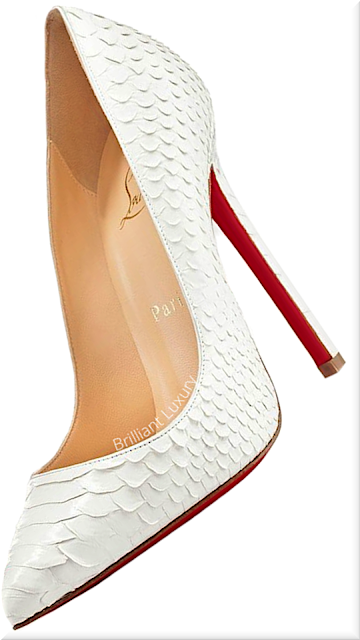 ♦Christian Louboutin So Kate white python snakeskin pumps #christianlouboutin #shoes #brilliantluxury