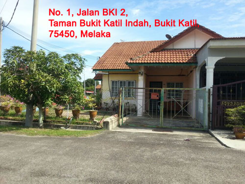 Rumah Lelong Melaka & Property Sale: 1, JLN BKI 2, TMN BKT 