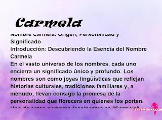 significado del nombre Carmela