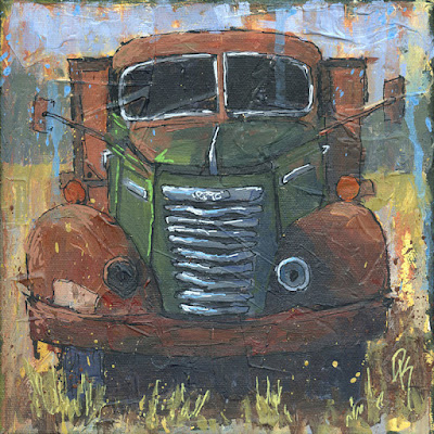 abandoned vehicle farm truck painting art