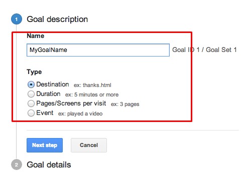  Google Analytics Goal 