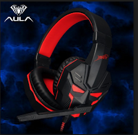 Aula LB01 Gaming Headset Hitam Merah, Headset Gaming Bagus 