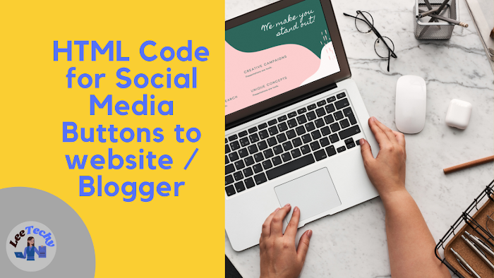 HTML Code for Social Media Buttons to website  / Blogger