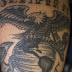 Joseph Leal Marine vet with his 'Semper Fi' Tattoo at a VA Hospital