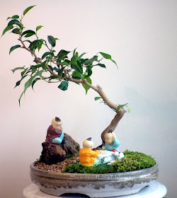 Go-playing (miniature landscape) in the Shade of Ficus Wiandi