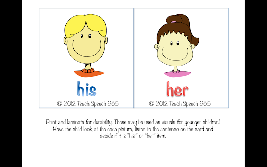 Teach Speech 365: "His" and "Her" Fun!