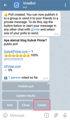 delete poll bot vote telegram