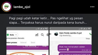 Viral Ojol Ketar-Ketir Dapat Pesanan Nasi Goreng Seafood dari Ferdy Sambo: Terpaksa Nurut, Takut Dibunuh!