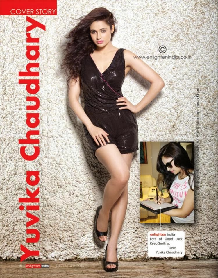 Magazine Photoshoot :Yuvika Chaudhary Photoshoot for Enlighten India Magazine December 2013