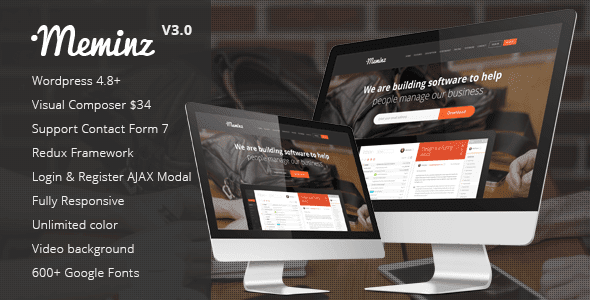 Meminz v3.0 - Download Software Landing Page Theme
