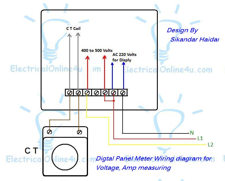 Digital Multi Voltmeter Ammeter Hz Wiring With Diagram  
