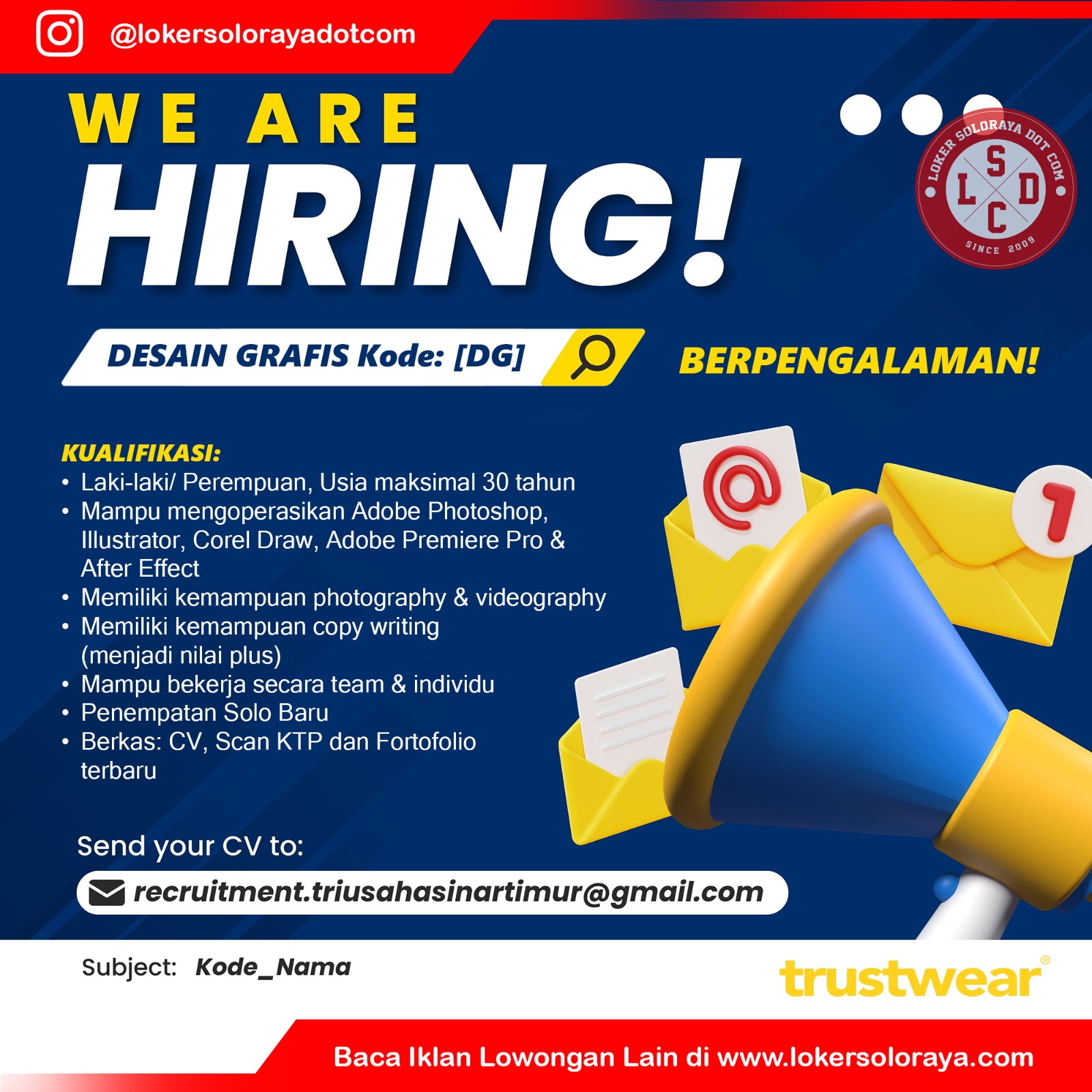 Loker PT Tri Usaha Sinar Timur Solo Raya Maret 2024