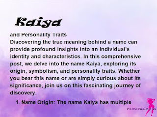 meaning of the name "Kaiya"