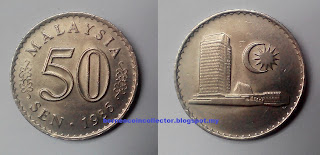 Malaysia Coin 50 sen 1986 with UNC Grade, this is first series of malaysian coin issued from 1967 untill 1988