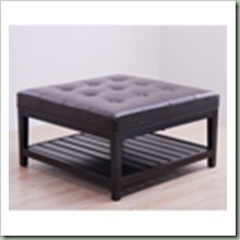 Overstock $230 (32x32) 16.5 Hudson Dark Brown Leather Ottoman